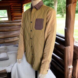NWOT REASON (LG MEN) Two Tone Chic Button Up Quilted Shirt Jacket